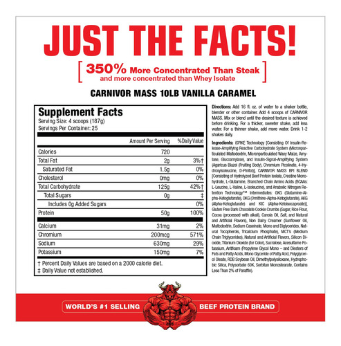 Suplemento Musclemeds Carnivor Mass Anabolic Beef Protein Ga