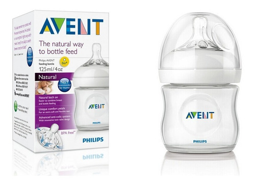 Mamadera Natural 125 Ml Avent Plástico Recien Nacido Philips