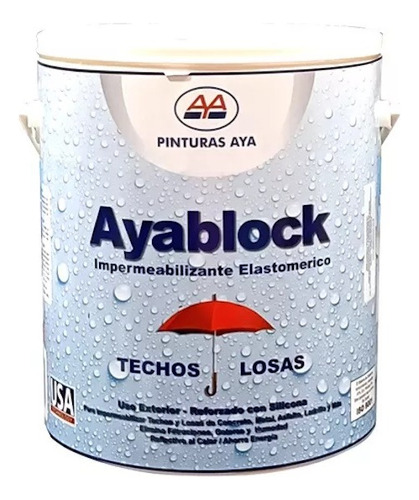 Pintura Elastomerica Sellador Grietas Ayablock Negro Gal Aya