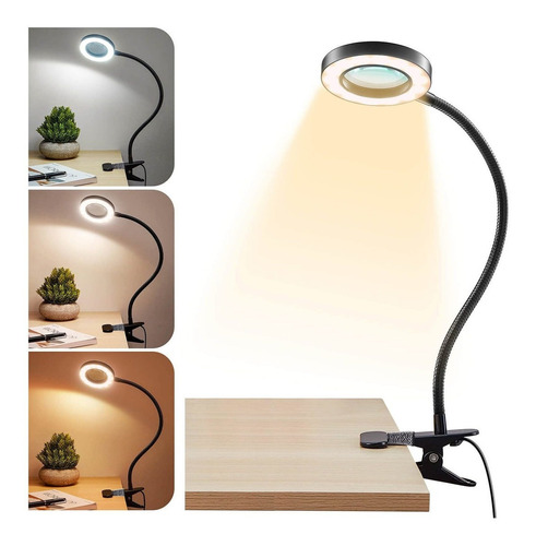 Lámpara Led Lupa Con Luz 5x, 9 W Con Clip, 48 De Es Sbh