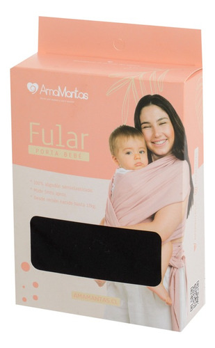 Fular Portabebe Semielasticado 100% Algodón Amamantas Negro