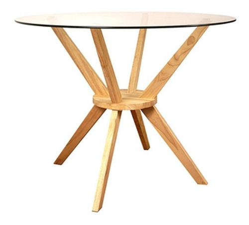 Mesa De Comedor Henia Redonda Vidrio 1,00cm Estocolmo Oslo