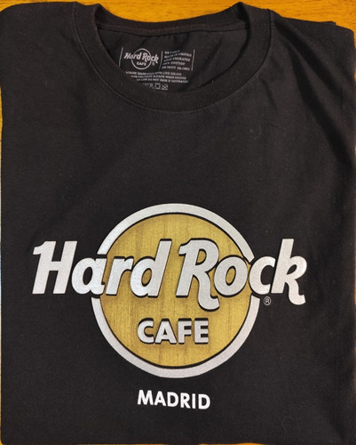 Remera Hard Rock Café Madrid .logo En Relieve.