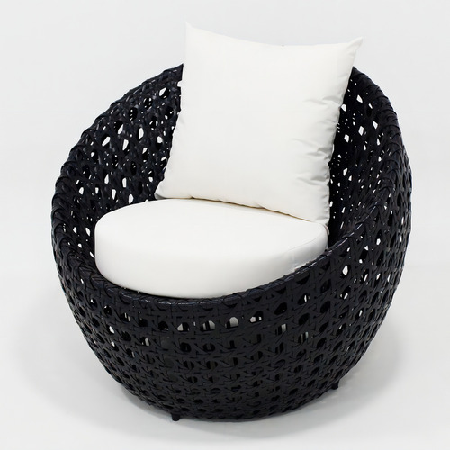 Poltrona De Varanda Com Almofada Impermeável Modelo Duty Cor Preto