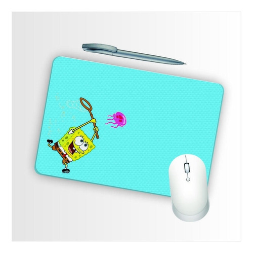 Mouse Pad Emborrachado Personalizado Bob Caçando Agua Viva