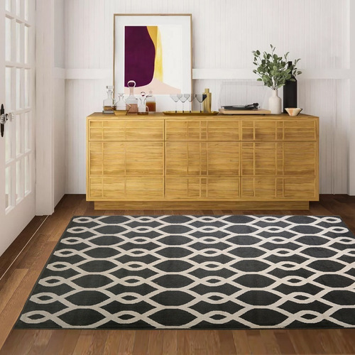 Alfombra Carpeta 100x150 Living Moderna Gris Comedor Infinit