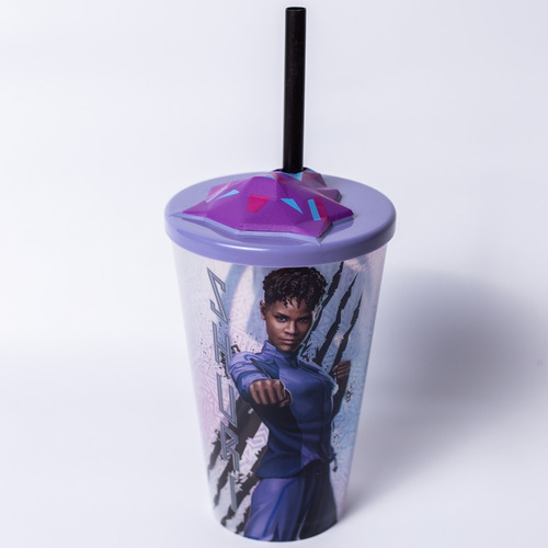 Vaso Black Panther Con Tapa 3d