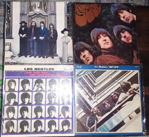 Lote Ocho Vinilos Discos Los Beatles De Época 