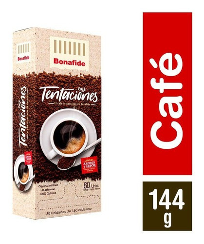 Pack 80  Bonafide Café Instantáneo Tentaciones Stick 1,8 Grs