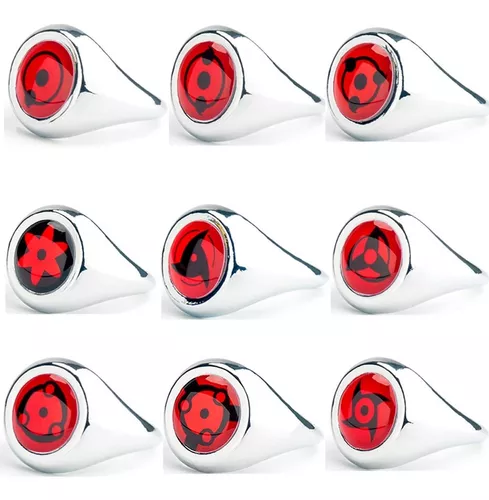 Anillo Miembro Akatsuki Cosplay Anime Naruto 10piezas+cuello