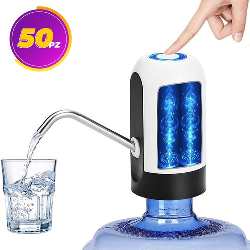 50pz Dispensador Agua Electrico Bomba Garrafon Recargable