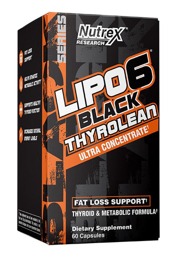 Lipo 6 Black Thyrolean Uc Nutrex Research 60 cápsulas, sabor sem sabor
