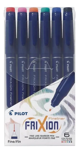Microfibras Pilot Frixion 6 Colores Fineliner Borrable