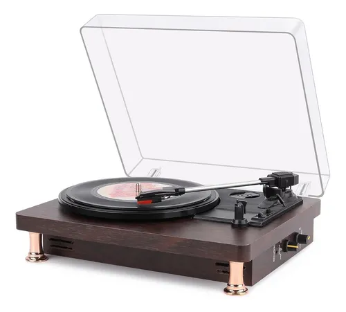 Tocadiscos Tornamesa De Vinilo Retro Port til Con Bluetooth