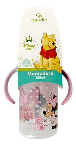 Mamadera Tetina Silicona 125ml 0m+ Con Asas Minnie Disney