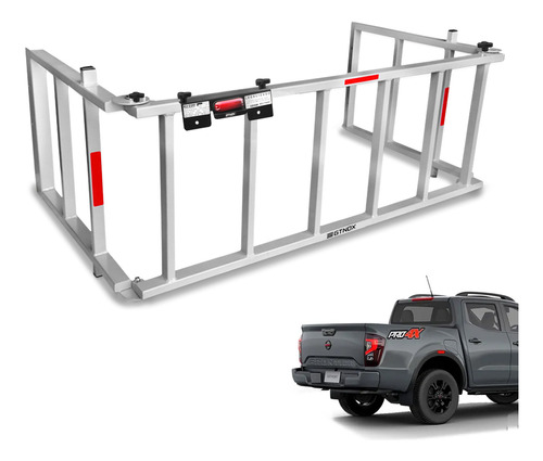 Extensor Caçamba Nissan Frontier 2023 Rampa 350kg Edr Prata