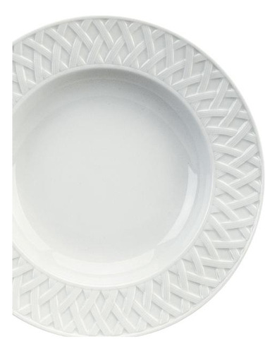 Prato Fundo Em Porcelana Limoges Louisiane Blanc 22,5cm