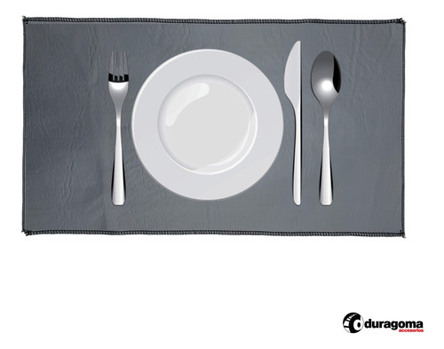 Set 4 Individuales De Mesa Ecocuero Cuerina Mantel gris oscuro