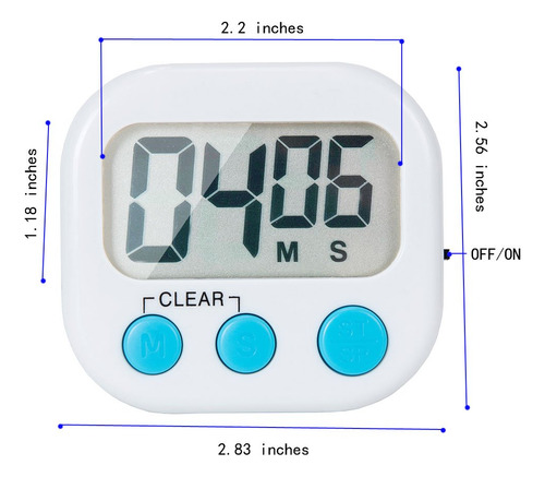 Set De 12 Mini Temporizadores Digitales Para Cocina Interrup