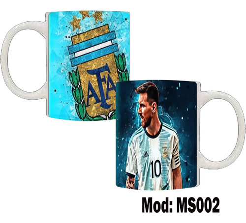 Taza Messi Argentina Cerámica Mod Ms 002 Personalizada 