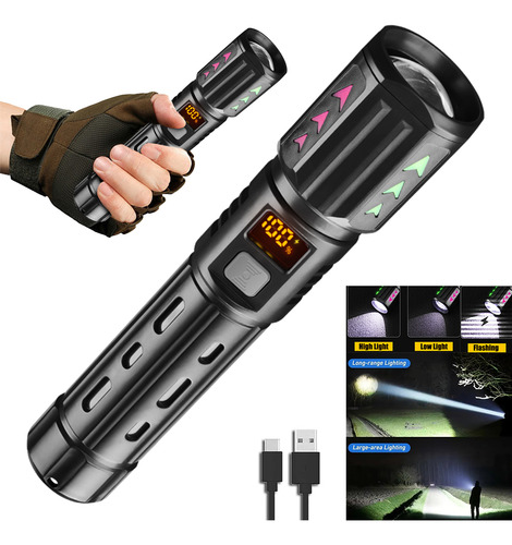 Lanterna Tática Led De 2 Unidades Com Lanterna De Zoom De Il