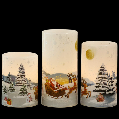 Velas Sin  Genswin De Navidad Con Muñeco De Nieve, Parpade.