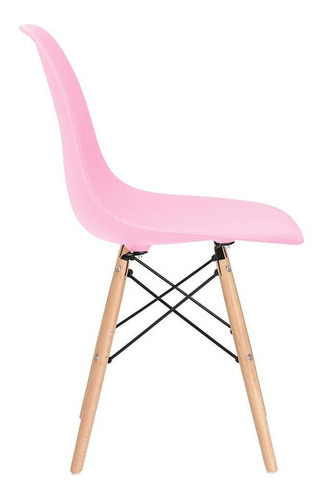 Conjunto Jantar Eames Eiffel 6 Lugares Mesa 120cm 6 Cadeiras Cor da tampa Mesa branco com cadeiras rosa