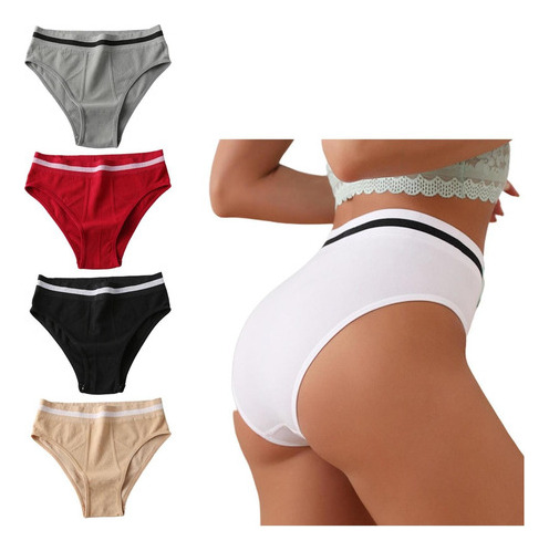 Ropa Interior De Algodón De Talle Alto Para Mujer