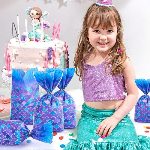 100 Bolsas Regalo Fiesta Sirena,embalaje Bolsa De Halloween