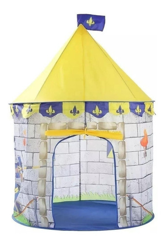 Carpa Castillo Armable Infantil Medieval Azul Para Niños