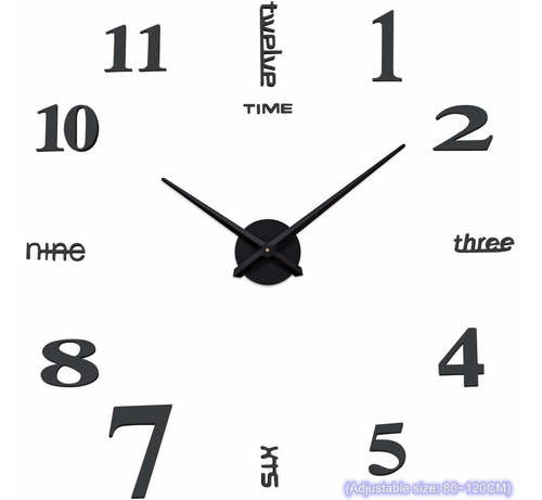 Eonpow Reloj Marco 3d Diy Reloje Pared Para Sala Estar