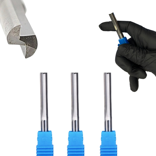 Fresa Router Cnc 2 Cortes Reta 6mm X 22mm - 3 Pçs