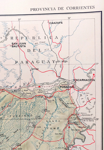 Mapa 1953 Provincia Corrientes Limita Con Presidente Peron