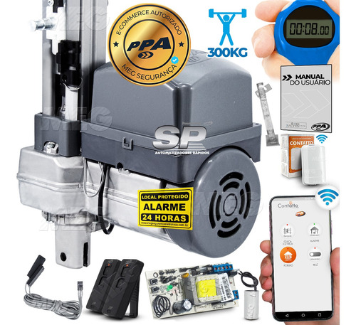 Kit Motor Portão Ppa Bv Potenza Sp 1/3 2m Wifi App 300kg 8s