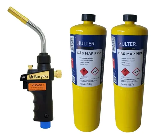comprar Kit Maçarico  Acendimento Automático Turbo Torch + 2 Gas Map