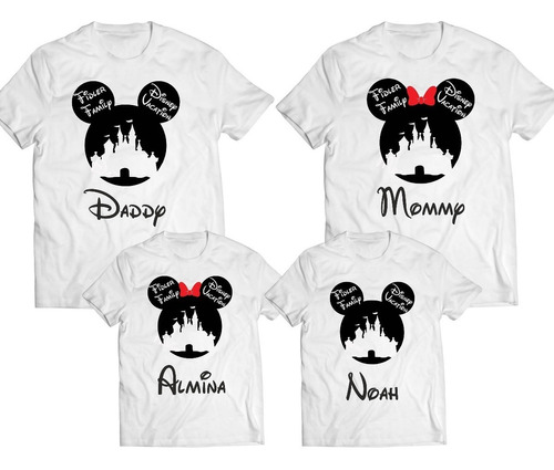 5 Playeras Familia Viaje Disney De Mickey Y Minnie 