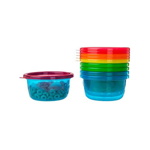 Set De 6 Tazones Para Niños Tomy Take & Toss Con Tapas - 8oz