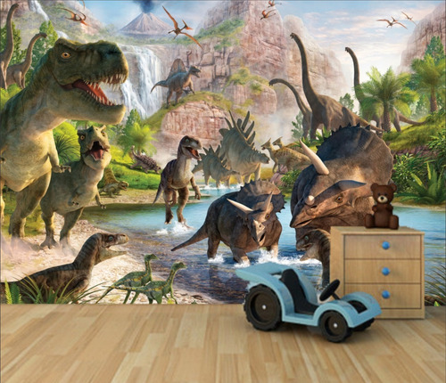 Imagem 4 de 10 de Adesivo Decorativo Dino Infantil Dinossauro T-rex 6,5m²