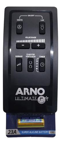 Controle Remoto P/  Ventilador Teto Ultimate Arno C/pilha Vx