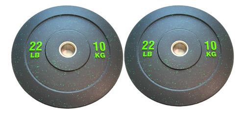 Par De Discos Olimpicos De 10kg, Bumper  Color Negro 