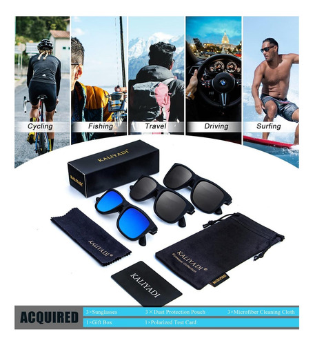 Gafas De Sol Polarizadas Kaliyadi Hombres Protección De De 3