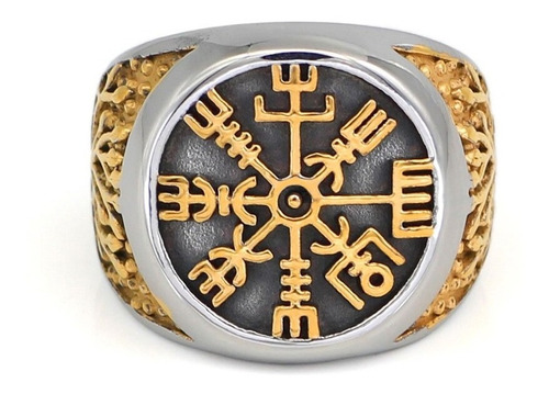 Anillo Vikingo Vegvisir Silver Space De Hombre Moda 2022 M1