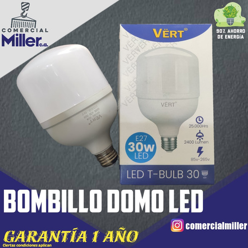 Bombillo Domo Led Alto Brillo - 30 Watts Multivoltaje 