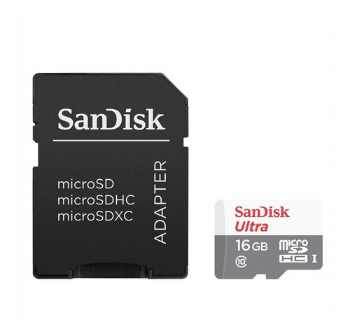 Sandisk Ultra, Tarjeta Micro Sdhc 16gb, Uhs-i, C10, 80mb/s