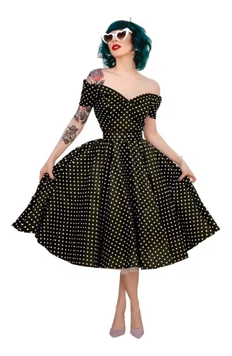 Vestido de best sale bolinhas anos 80