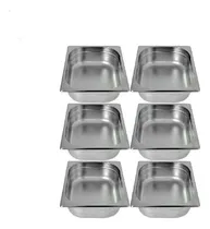Comprar Kit De 6 Cubas Gastronômicas Sem Tampa Inox 1\u002F2 150mm
