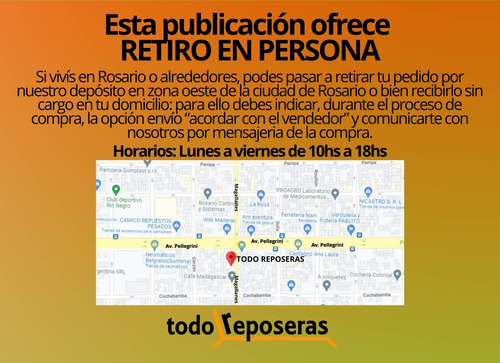 Reposera Aluminio Alta 5 Posiciones Sillón Reforzada Playa