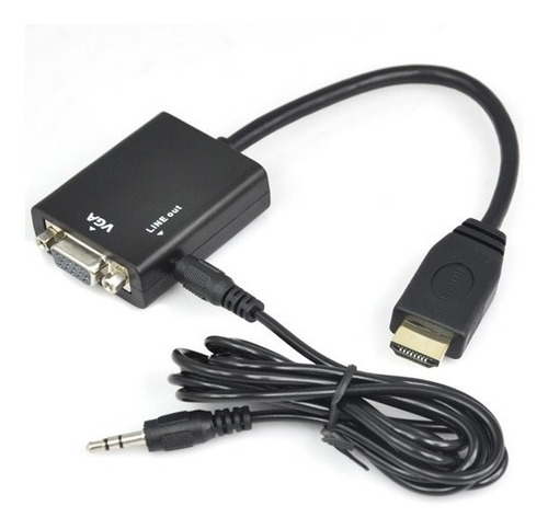 Adaptador Hdmi A Vga Con Cable Audio Auxiliar