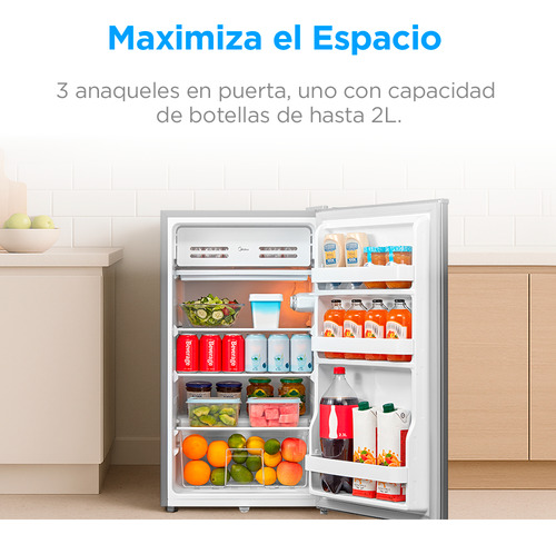 Frigobar Midea Low Frost Lake Silver 3.3 Pies Cúbicos 93 L