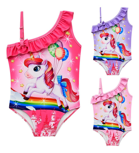 Xlm Unicornio Niña Slash Halter Traje De Baño Body De Una